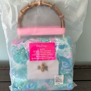 Lilly Pulitzer Top Handle Bag Botanical Green Holiday in the Sun
